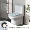 thumbnail image 4 of HELLHERO Rose Daisy Polyester Toilet Seat Lid Cover Set for Bathroom Supplies, Adjustable Easy to Clean Washable, Machine Washable, U-Shaped, 4 of 8