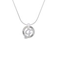 thumbnail image 2 of Delight Jewelry Silvertone Small Gelato Script Initial - F - Joy Ring Charm Necklace, 18", 2 of 4