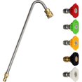 thumbnail image 1 of Kit de Nettoyage de Drain Tige d'Extension Inclinable 13 Pouces Embout de Buse 5 Couleurs Connexion Rapide 1/4 Pouces, 1 of 5