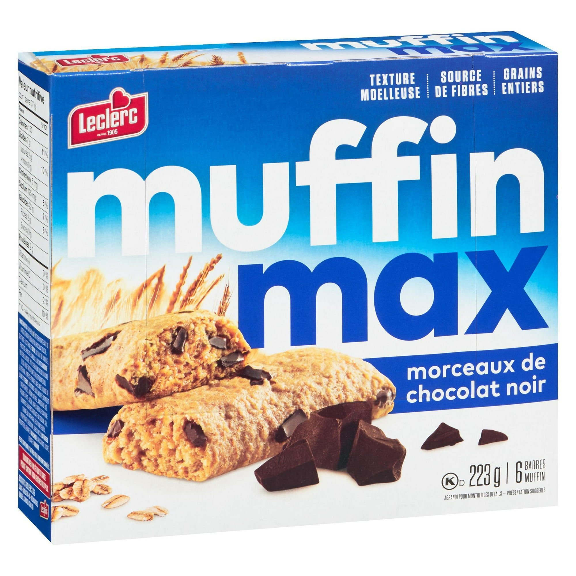 Muffin Max Dark Chocolate Chunk Muffin Bars, 223 g / 6 muffin bars