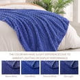 thumbnail image 6 of Exclusivo Mezcla Large Soft Fleece Throw Blanket, 50"x70" Stylish Jacquard Throw Blanket for Couch, Cozy, Warm, Lightweight Cobalt Blue Blanket, 6 of 10