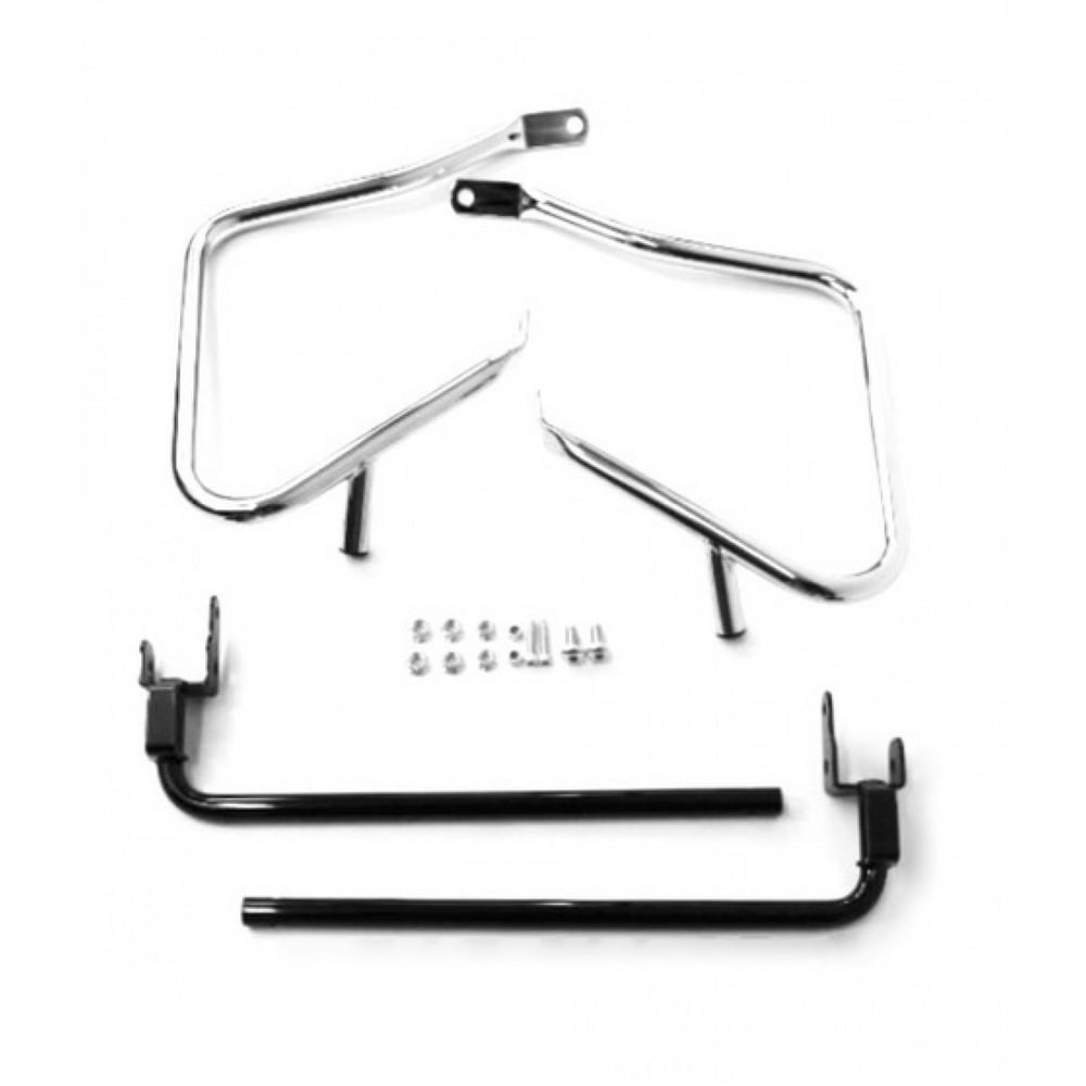 CHROME REAR SADDLEBAG GUARD SUPPORT KIT FOR HARLEY DAVIDSON TOURING