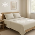 thumbnail image 3 of TESSO HOME Juego de Sábanas de Camiseta Frescas Tipo Algodón Suave Hipoalergénicas (Incluye Sábana Plana, Sábana de Cajón y Fundas de Almohada), 3 of 8