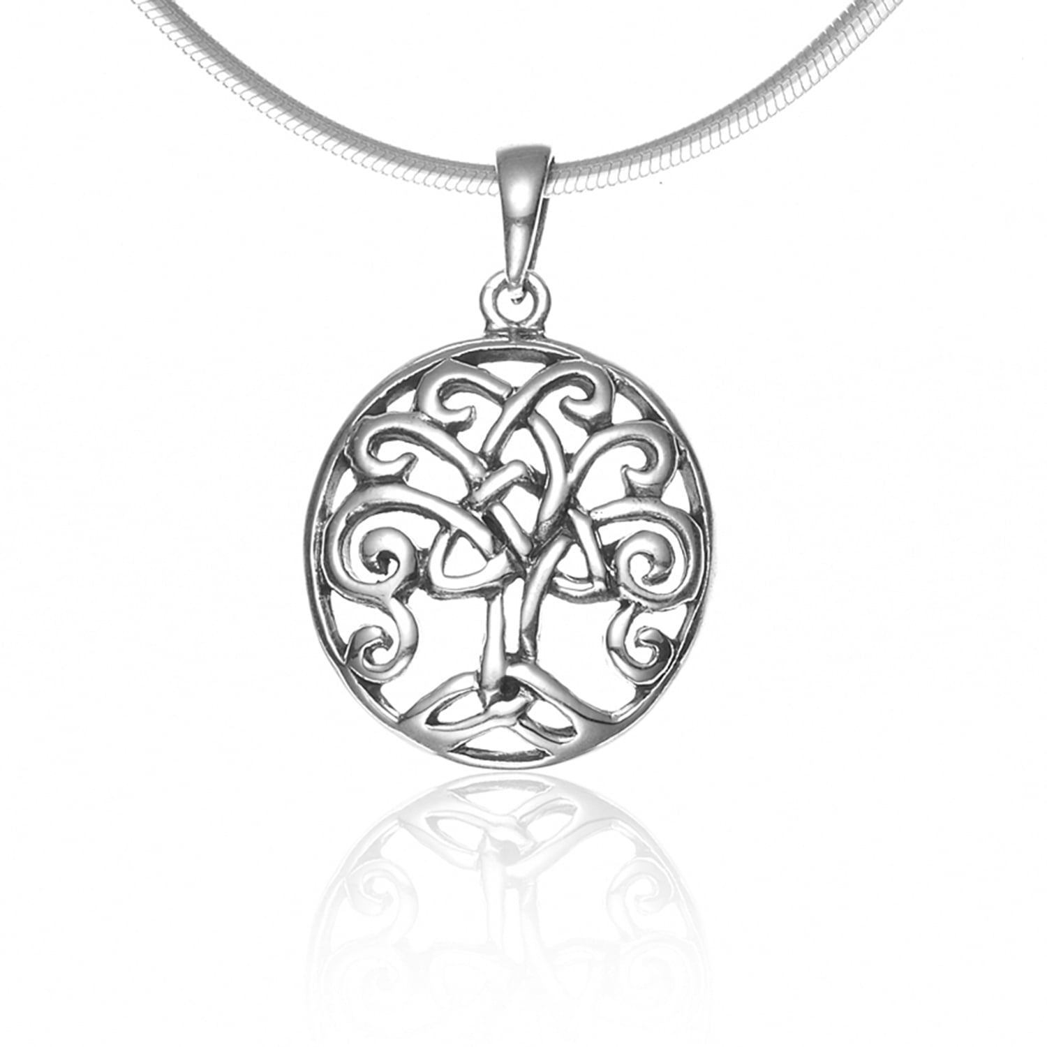 PENDANT 925 STERLING SILVER CELTIC TRINITY KNOT NECKLACE,18 INCH,FROM IRELAND 