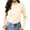 Beige, variant on Women Long Sleeve Tops Turtleneck Ruffle Slim Fitted Shirts Stretchy Casual Layer Basic Tees