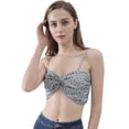 thumbnail image 3 of Womens Floral Print Spaghetti Strap Twist Front Beach Bikini Top, 3 of 6