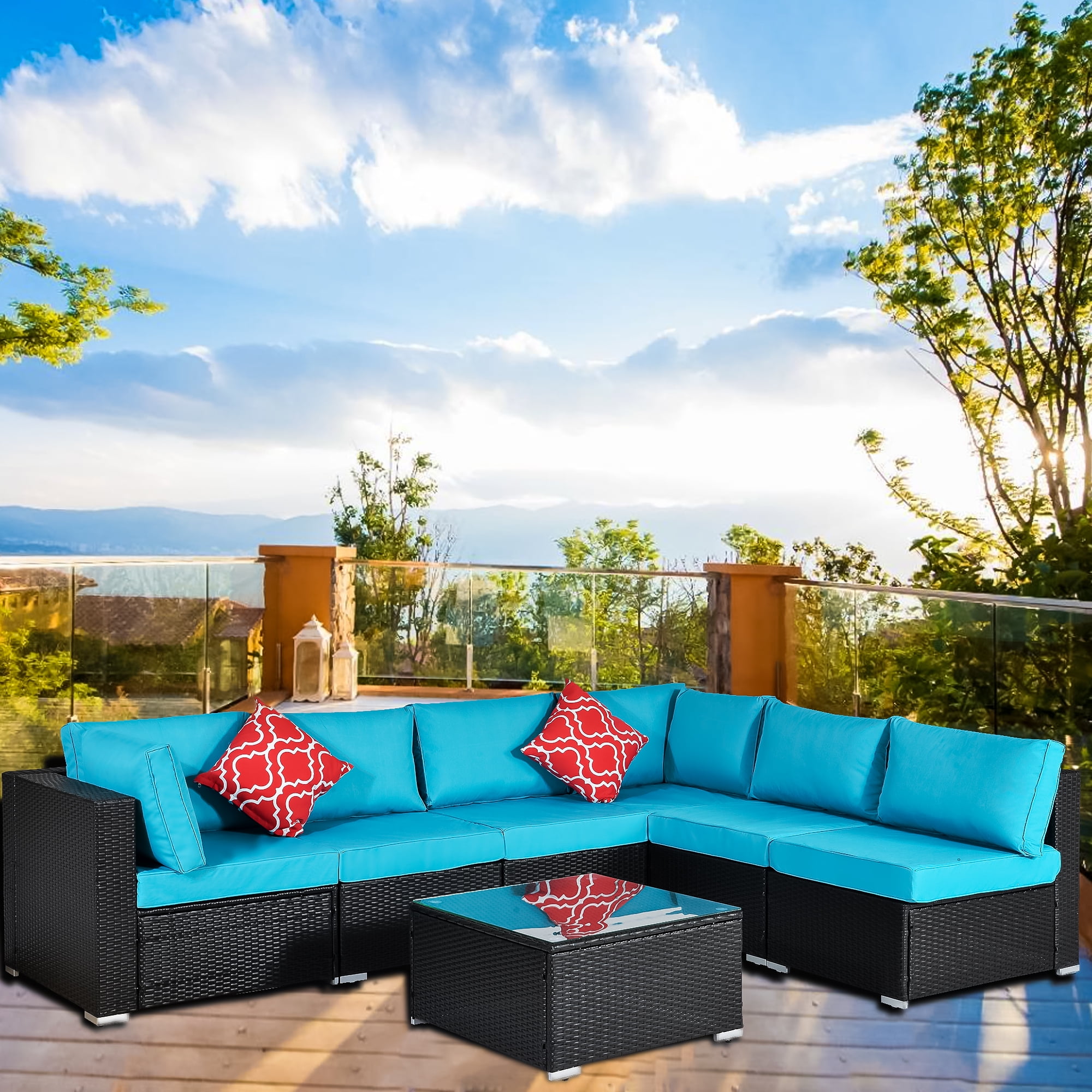 walsunny 5pcs patio outdoor furniture sets