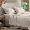 thumbnail image 3 of Bare Home Organic Sateen Sheet Set - 400 Thread Count - 100% Organic Cotton - 4 Piece - California King, French Beige, 3 of 10