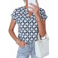 thumbnail image 3 of PRETTYGARDEN Womens Floral Print Short Sleeve Summer Tops Trendy V Neck Loose Boho Shirts Casual Work Blouses, 3 of 10