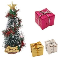 Cheapark Mini Christmas Tree Ornaments Set Miniature Holiday Scene Decoration
