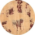 thumbnail image 1 of Ahgly Company Indoor Round Abstract Brown Modern Area Rugs, 3' Round, 1 of 4
