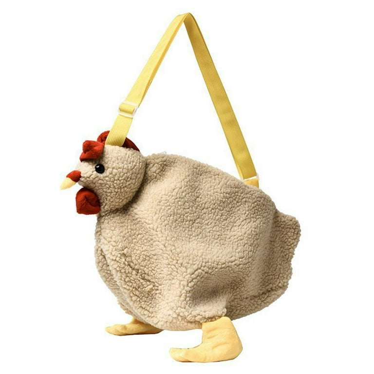 Funny Hen Shape Plush Bag Women Girls Handbag Adjustable Strap