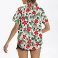 thumbnail image 2 of perfectbot Women's Short Sleeve Hawaiian Shirts Tropical Print Shirt Plus Size Relaxed Fit Summer Top Blouses S-5XL, 2 of 3