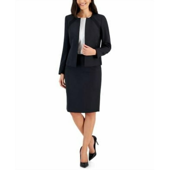 Le Suit Houndstooth Skirt Suits Women's 18