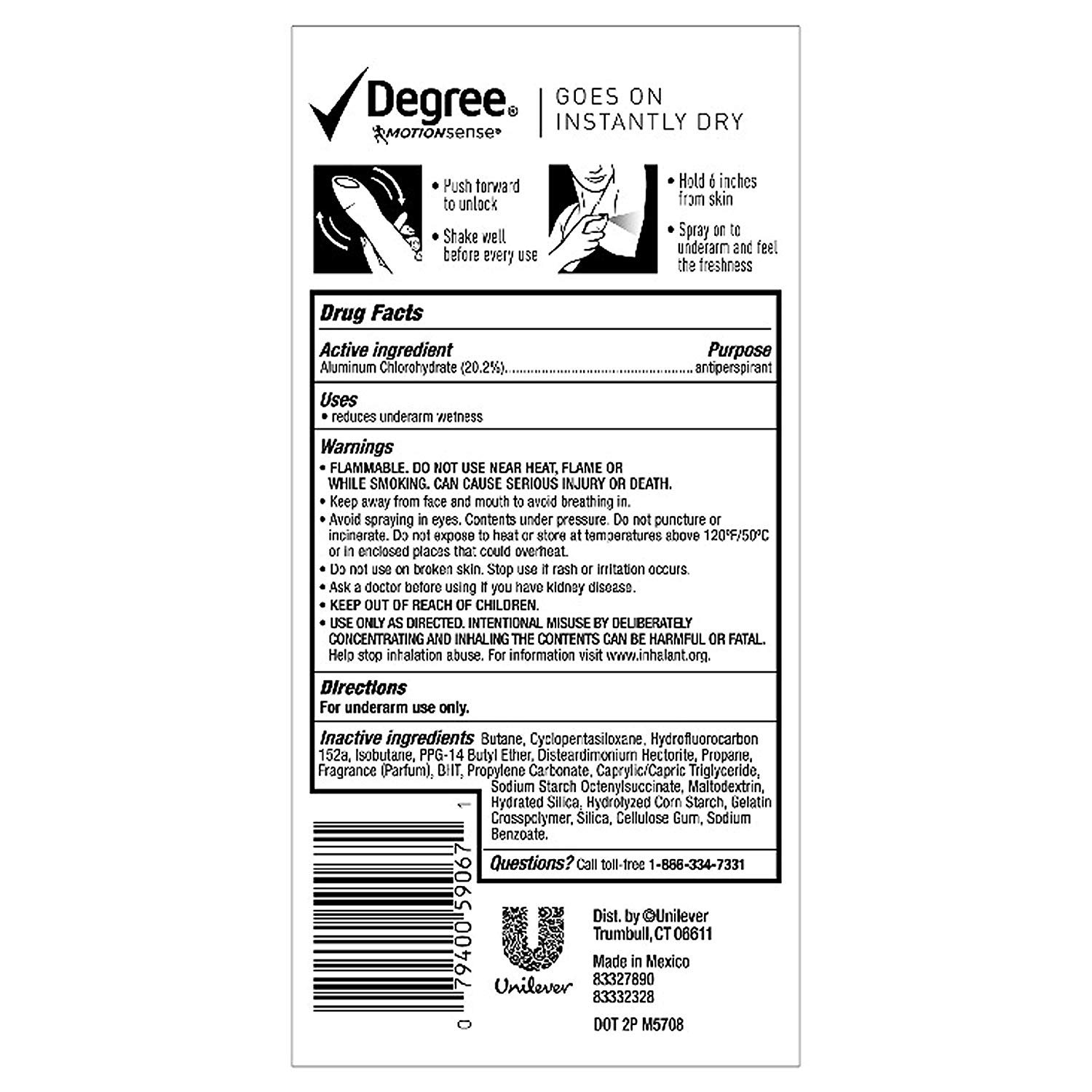 Degree UltraClear Antiperspirant Deodorant Dry Spray Black+White 3.8 oz - image 2 of 2