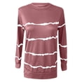 thumbnail image 5 of Pntutb moda mujer cuello redondo manga larga camiseta otoño estampado blusa suelta tops Pntutb Pntutb-4497, 5 of 5
