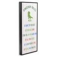 thumbnail image 3 of Stupell Industries Dinosaur Rules Listed Kids T-Rex Green Reptile Kids Painting Black Framed Art Print Wall Art, 10 x 24, Design by Daphne Polselli, 3 of 5