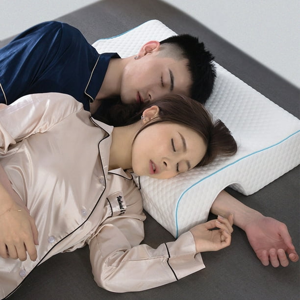 Yuarrent Almohada del sueno para el alivio del dolor de cuello con la almohada respirable del sueno de la espuma de la memoria para la pareja Juegos de cama modelo brazo derecho