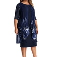 thumbnail image 2 of Robes pour Femmes 2024 Femmes Mode Décontractée Col Rond Uni Manches Courtes Mi-Longues Taille Robe en Liquidation, 2 of 5
