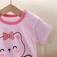 thumbnail image 6 of Baby Onesies Boy Baby Boy Stripe Jumpsuit Fire Truck Excavator Embroidery Short Sleeve Knit Romper, 6 of 7
