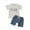 White, variant on TAGOLD Summer Outfit Sets for Kids Clothes,Girls Outfit Sets,Fashion Girls' Casual Short Sleeve Round Neck Collar Botton Solid Short Pants Sets