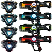 Best Choice Products Set of 4 Laser Tag Blasters & Vests, Infrared Lazer Toy Set for Kids, Adults, Multiplayer Game