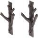 thumbnail image 3 of Juego de 2 ganchos decorativos para ramas de árboles, ganchos de pared de 3 ganchos, soporte de hierro fundido resistente, decoración natural única JAMW Sencillez, 3 of 5