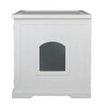 thumbnail image 4 of Merry Products Pet Cat Washroom Bench Box w/Removable Partition Wall, White, 4 of 11