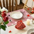 thumbnail image 6 of mubwai Pink Love Hearts Placemats Set of 4, 12x18 Inch Seasonal Table Mats for Party Kitchen Dining Decoration, 6 of 7