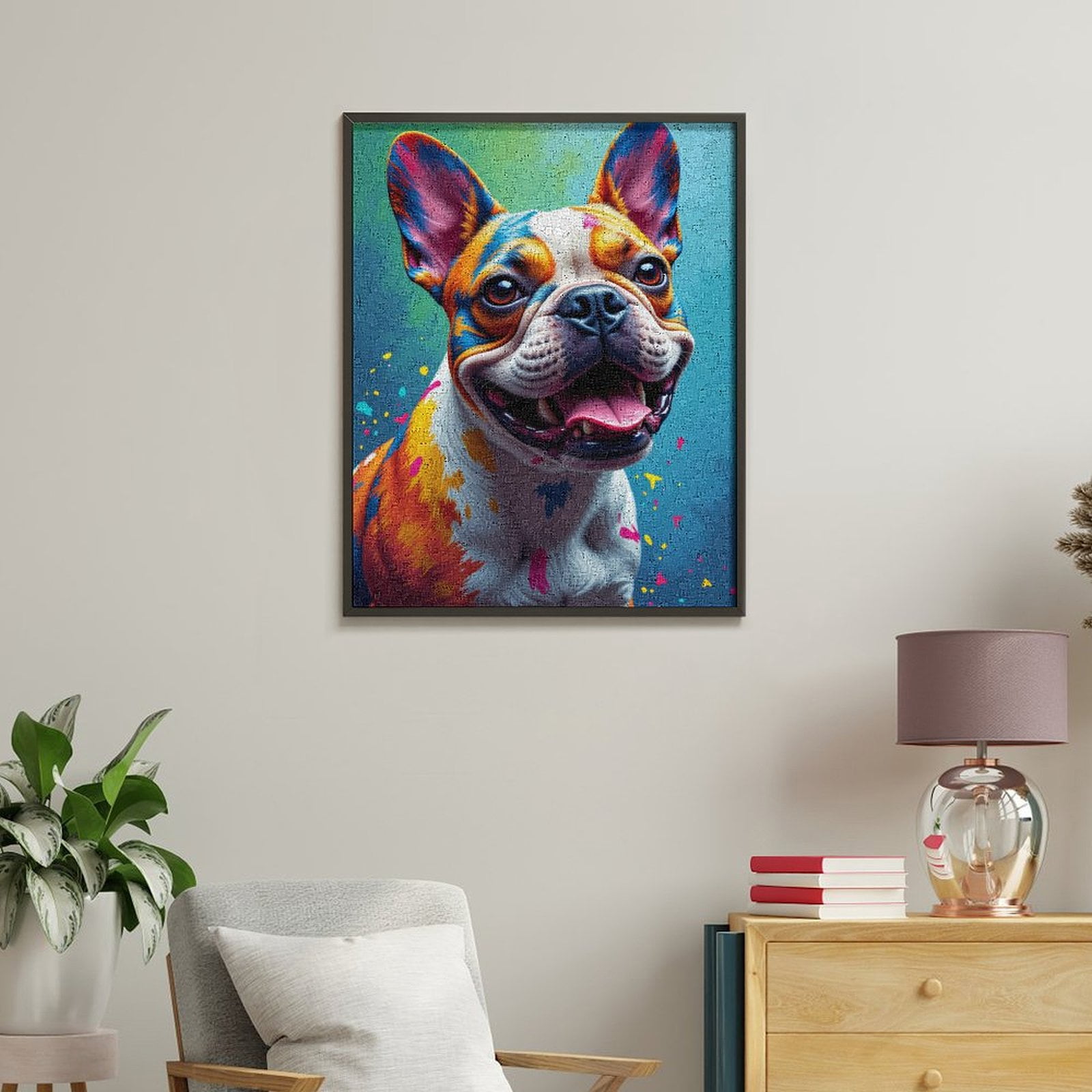 Paint By Numbers Kit for Adults Beginner - DIY Colorful Dog Portrait Art Smile Canvas Painting Kits for Adults, Frameless Paint By Number for Adults for Home Wall Decor 16x20 Inch