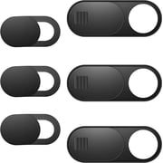 Laptop Camera Cover Slide, Phone Camera Cover Slide, 6 Pack Ultra Thin Webcam Cover Slide for Laptop, Desktop, PC, Tablet, Smartphone, Protect Your Privacy and Security(Black)