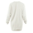 thumbnail image 3 of A2Y Women's Oversized Crew Neck Loose Fit Longline Front Slits Pockets Sweatshirts Bone XL, 3 of 5