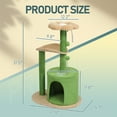 thumbnail image 2 of Xilee  33" Green Flower Cat Tower for Indoor Cats, Cat Tree with Sisal Covered Scratching Post, Cozy Condo, Plush Perches and Fluffy Balls for Indoor Small Cats, 2 of 7