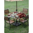 thumbnail image 3 of Outdoor Tablecloth with Umbrella Hole and Zipper, Christmas Snowman Square Table Cloth 60x60 Inch Waterproof Tablecloth, Red Gnomes Snow Buffalo Plaid Picnic Table Cover for Patio Camping, 3 of 7
