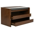 thumbnail image 2 of Safavieh Percy Shoe Storage Bench with Cushion, Walnut/Grey, 2 of 11