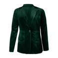 thumbnail image 5 of Womens Jacket Fall Elegant Velvet Long Sleeve Lapel One Button Blazer Suit Slim Party Outerwear Jackets Green, 5 of 5