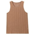 thumbnail image 4 of VBTAPA Men Knitted Tank Tops Sleeveless Hollow Out Crochet T-Shirts Summer Casual Beach Vacation Shirts 2025 Trendy Clothes Khaki M, 4 of 5