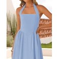 thumbnail image 4 of Vestido ZESICA Summer Halter Midi Blue sin mangas para mujer, 4 of 6