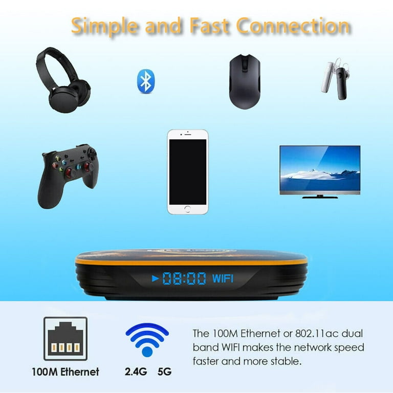 FIEWESEY TV HK1 BOX , Android 10.0 TV Displays Box with USB Port 3.0/USB 2.0,Ethernet, AV, SD Card port Bluetooth 2.4GHz Wifi,Support 5G/Wifi /4K TV HD Box For Home Media Streamer Player-4GB+32GB - FIEWESEY TV HK1 BOX , Android 10.0 TV Displays Box with USB Port 3.0/USB 2.0,Ethernet, AV, SD Card port Bluetooth 2.4GHz Wifi,Support 5G/Wifi /4K TV HD Box For Home Media Streamer Player-4GB+32GB -