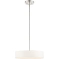 thumbnail image 3 of 4 Light Brushed Nickel Chandelier with Hand Crafted Off White Fabric Hardback Shade, 3 of 7