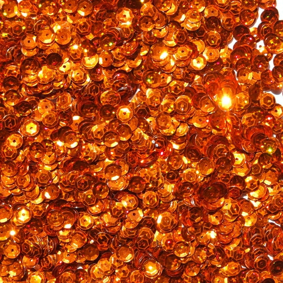 Orange Cup Sequins 6mm Hologram Glitter Multi Reflective Metallic Made in USA