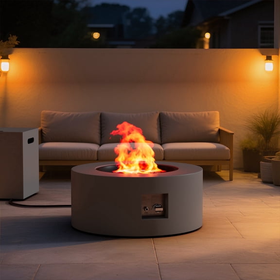 50000 BTU Propane Fire Pit for Outdoor, 30 in. Gas Fire Pit Table Round Firepits for Outside Backyard, Patio