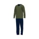 thumbnail image 2 of TOM TAILOR Pijama Hombre - Pijama, Algodón, Cuello de Pico, Logo, liso, largo Verde/azul oscuro L (Large), 2 of 5