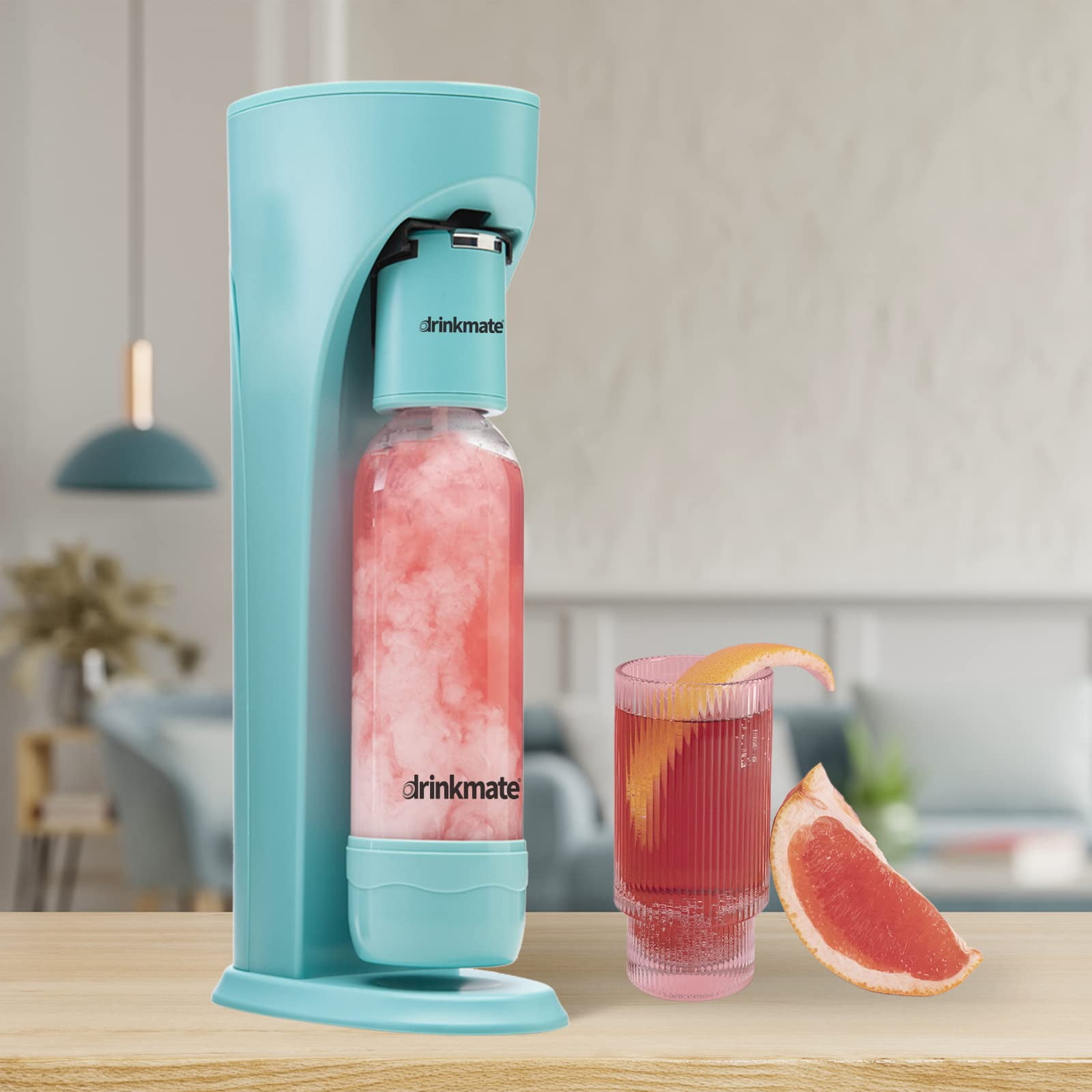 Drinkmate OmniFizz - Máquina de agua con gas y refrescos, carbonata  cualquier bebida sin diluirla, cilindro de CO2 no incluido (azul ártico)