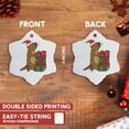 thumbnail image 3 of 3drose, Funny Cool Sea Otter with Christmas Gift Cartoon, 3 inch Snowflake Porcelain Ornament, 3 of 7