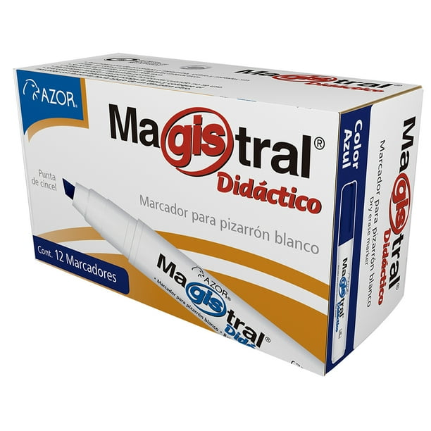Marcador Para Pizarrón Magistral Didáctico Color Azul 12 Piezas