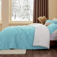 thumbnail image 4 of Queen Comforter Set - Super Soft Sherpa Light Blue Comforter for Queen Size Bed, Luxury Warm Bedding Set for Winter, Fuzzy Bed Set 3 Pieces (1 Comforter, 2 Pillowcases), 4 of 14