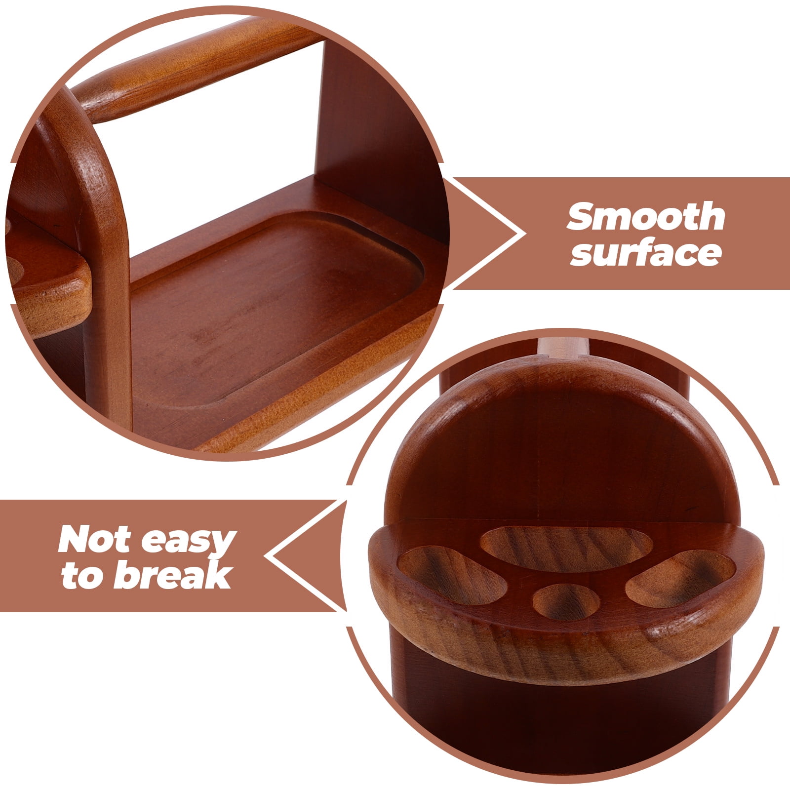 KONTONTY Wooden Spool Holder for Home Use Durable Brown Thread Stand Sturdy Wood Material 6.5 Inches High