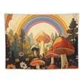 thumbnail image 5 of Fenyluxe  70s Vintage Sun Rainbow Tapestry Vintage Retro Mushroom Boho Funky Floral Abstract Aesthetic Groovy Wall Hanging Bedroom Living Room Dorm Decor Fabric 40x30inch, 5 of 6
