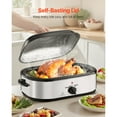 thumbnail image 4 of KFFKFF 18QT Electric Roaster Oven with Adjustable Temperature, Self-Basting Lid, Cool-Touch Handle, Defrost & Warm Functions, Stainless Steel Roasting Pan, 4 of 9